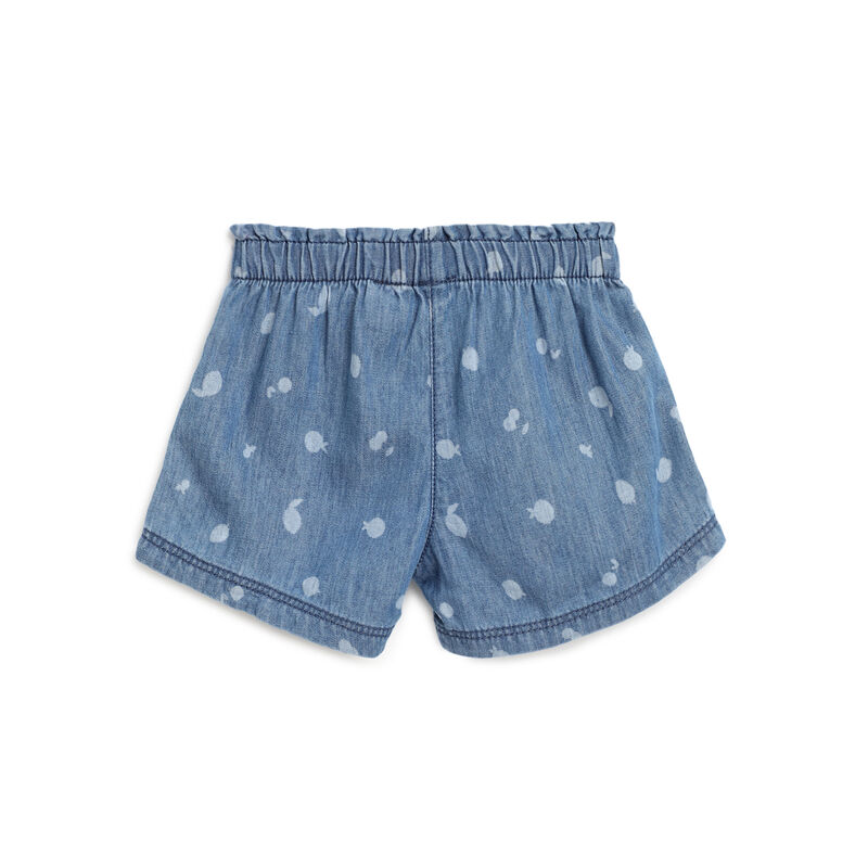 Girls Medium Blue Printed Shorts image number null